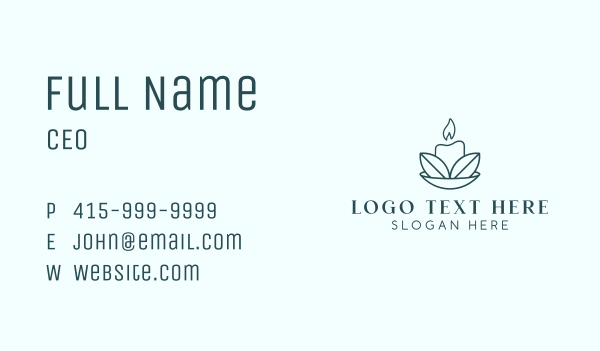 Candle Leaf Spa  Business Card Design Image Preview