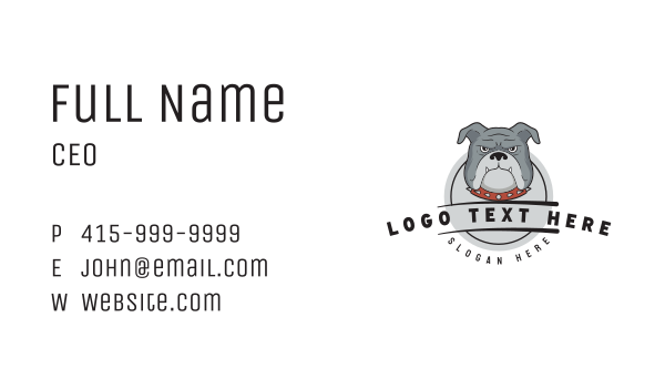 Bulldog Grooming Vet Business Card Design Image Preview