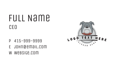 Bulldog Grooming Vet Business Card Image Preview
