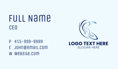 Tropical Ocean  Surfing Business Card Image Preview