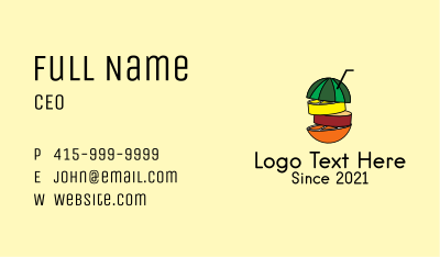 Tropical Fruit Juice  Business Card Image Preview