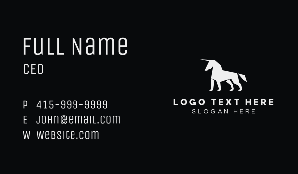 Mythical Creature Unicorn Business Card Design Image Preview