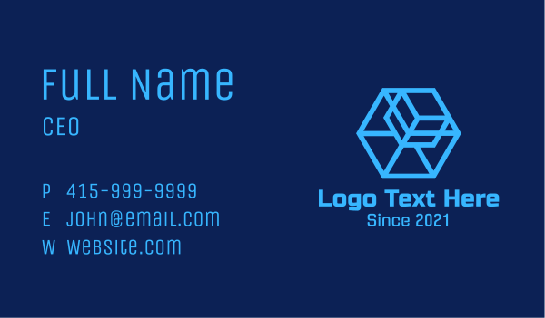 Blue Digital  Box Business Card Design Image Preview
