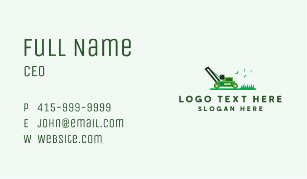 Grass Lawn Mower Landscaping  Business Card Design Image Preview