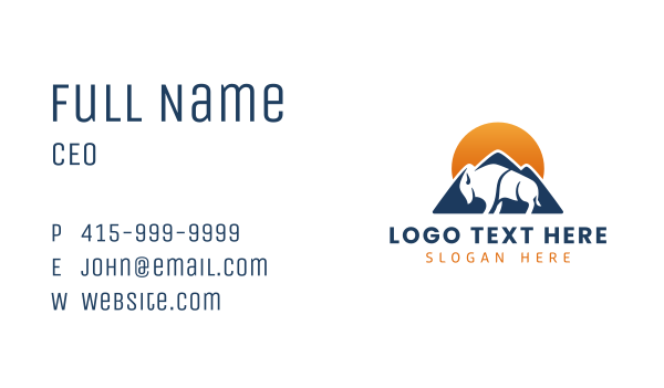Mountain Bison Buffalo Business Card Design Image Preview