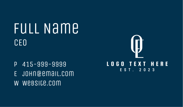 O & E Monogram Letter Business Card Design Image Preview