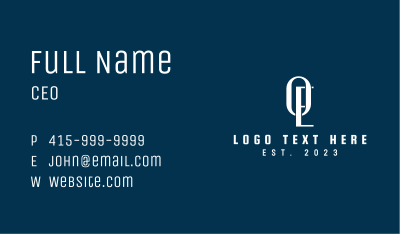 O & E Monogram Letter Business Card Image Preview