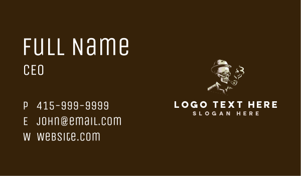 Smoking Skull Hipster Business Card Design Image Preview