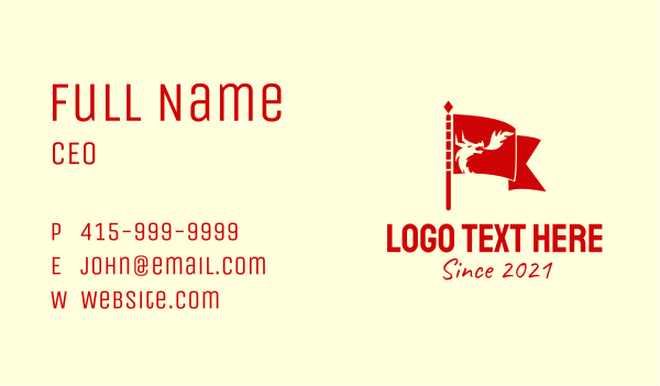 Red Dragon Flag  Business Card Design Image Preview