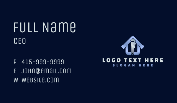 Pipe Wrench House Business Card Design Image Preview