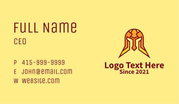 Colorful Barbarian Helmet  Business Card Design Image Preview