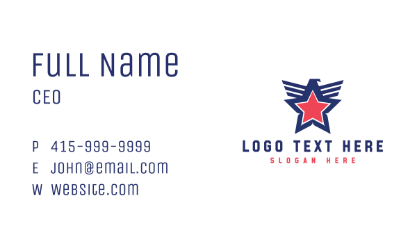 American Eagle Star Business Card Design Image Preview