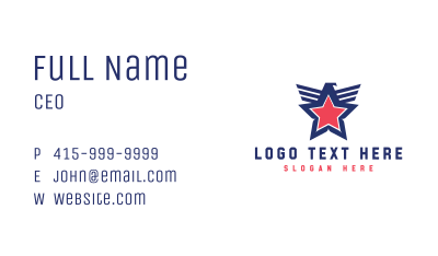 American Eagle Star Business Card Image Preview