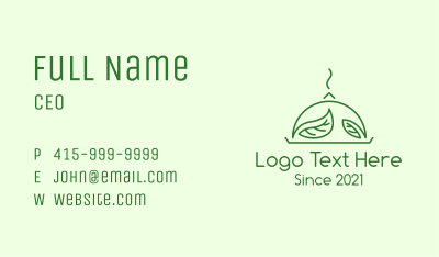 Green Vegan Cuisine Business Card Image Preview
