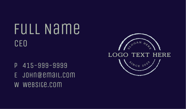 Retro Badge Wordmark Business Card Design Image Preview