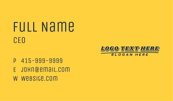 Retro Casual Wordmark Business Card Design Image Preview