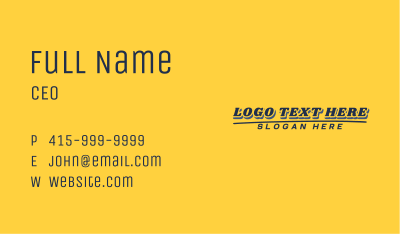 Retro Casual Wordmark Business Card Image Preview