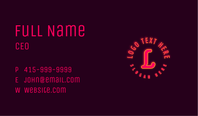 Vibrant Neon Lettermark Business Card Image Preview