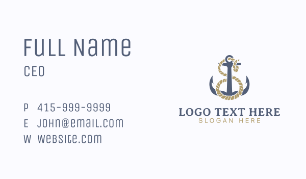 Nautical Anchor Letter S Business Card Design Image Preview