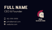 Brown Spartan Helmet Business Card Design