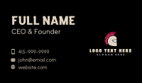 Brown Spartan Helmet Business Card Design