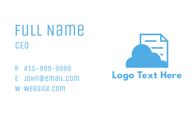 Blue Cloud Document Business Card