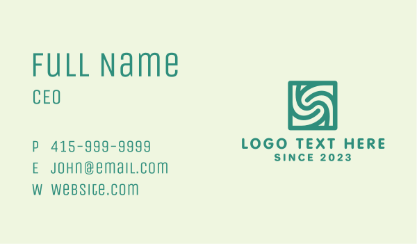 Spiral Letter S Pattern Business Card Design Image Preview