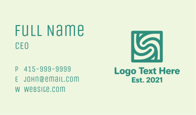 Spiral Letter S Pattern Business Card