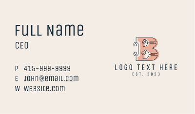 Classic Fashion Letter B  Business Card Image Preview