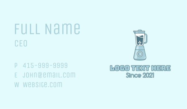 Blue Organic Blender Business Card Design Image Preview