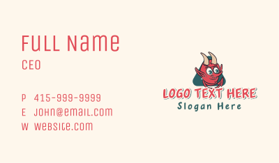 Red Retro Demon Business Card Image Preview