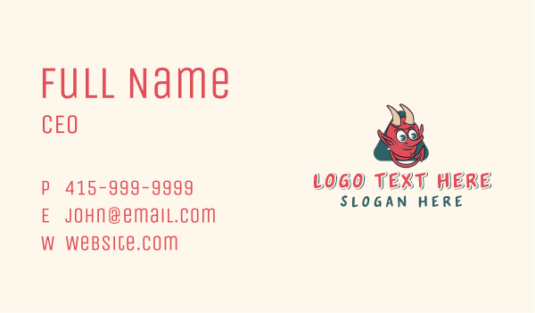 Red Retro Demon Business Card Design Image Preview