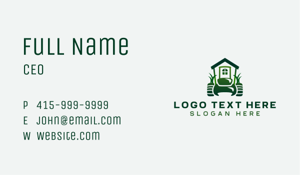 Lawn Mowing Gardener Business Card Design Image Preview