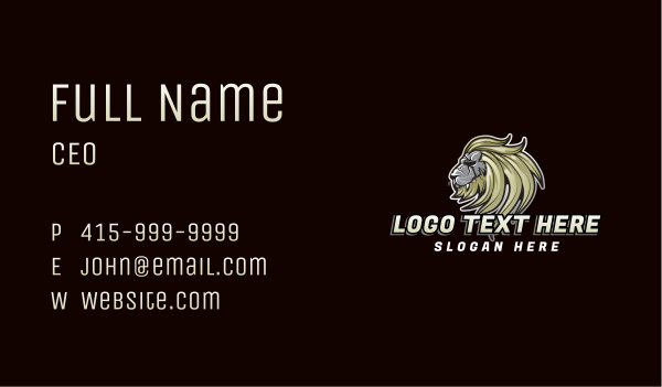 Lion Mascot Gaming Business Card Design Image Preview
