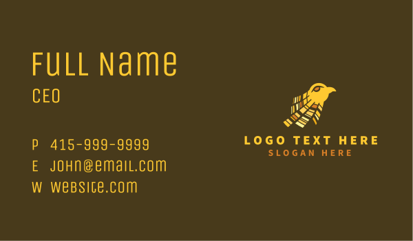 Yellow Eagle Head Business Card Design Image Preview