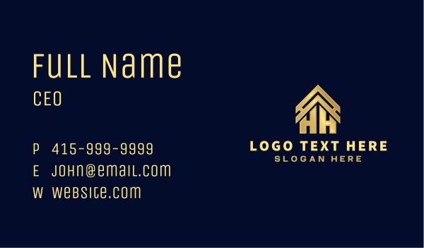 House Real Estate Roof Letter H Business Card Design Image Preview