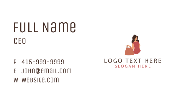 Woman Shopping Bag Business Card Design Image Preview
