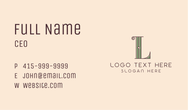 Interior Designer Letter L Business Card Design Image Preview