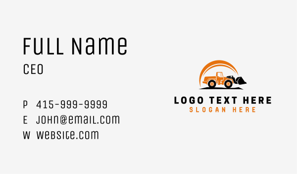 Wheel Loader Construction Business Card Design Image Preview