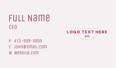 Fun Arrow Business Wordmark Business Card Image Preview