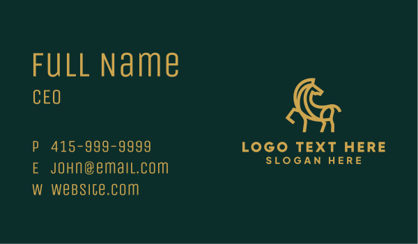 Deluxe Horse Stallion Business Card Design Image Preview