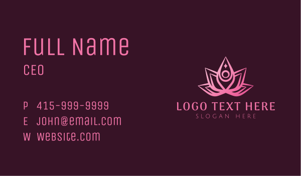 Gradient Yoga Lotus Crown Business Card Design Image Preview
