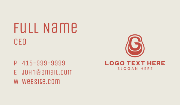 Gym Letter G Kettlebell Business Card Design Image Preview