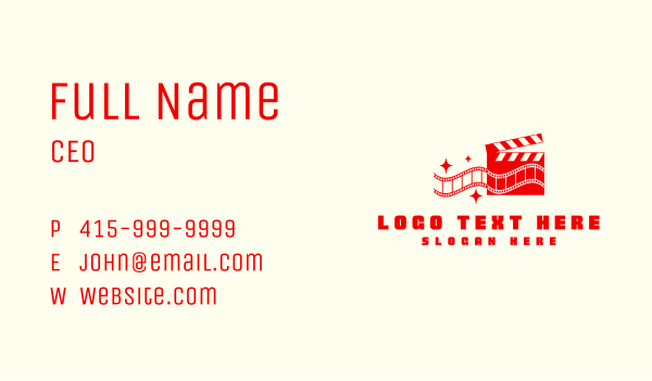 Clapboard Cinema Film Business Card Design Image Preview