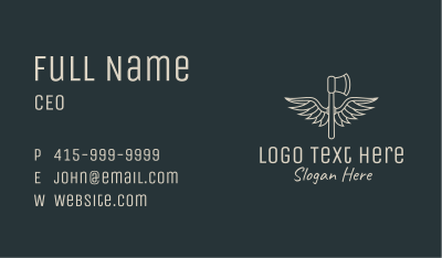 Winged Axe Weapon Business Card
