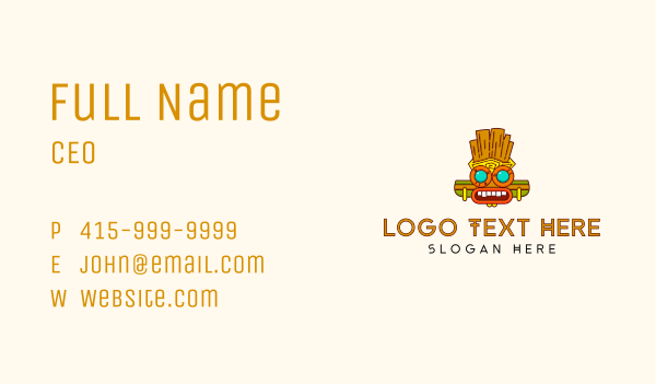 Ancient Mayan Mask Business Card Design Image Preview
