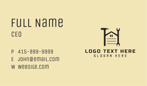 Hammer Wrench Repair Business Card Design Image Preview