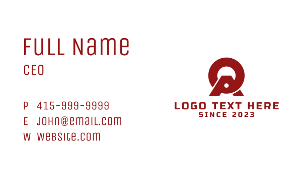 Red Letter O & A Company  Business Card Design Image Preview
