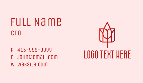 Red Tulip Flower  Business Card Design Image Preview