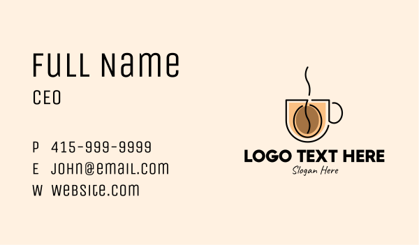 Robusta Coffee Cup Business Card Design Image Preview